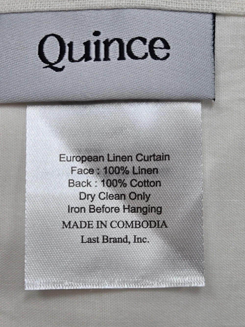 NWT QUINCE Set Of 2 48x84 European Linen Curtains Cream 0505